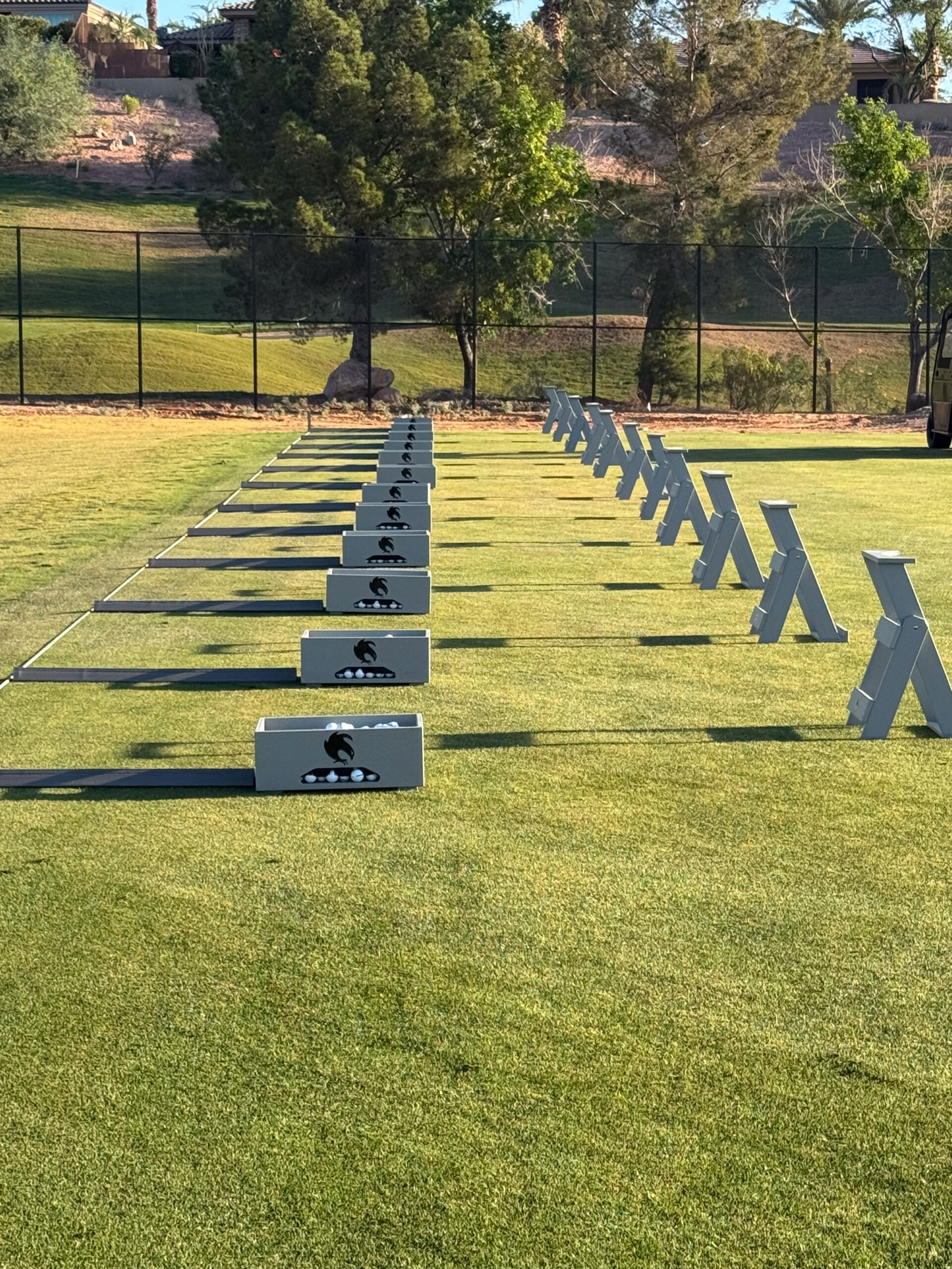 Side view of Driving Range Bays at Falcon Ridge